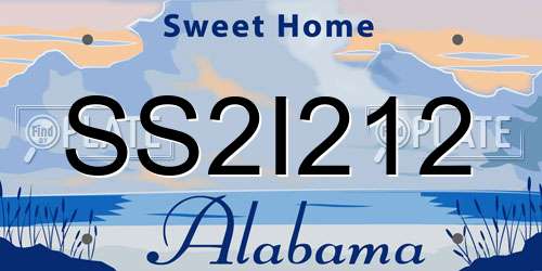 SS2I212 Alabama License Plate