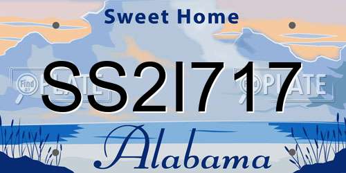 SS2I717 Alabama License Plate
