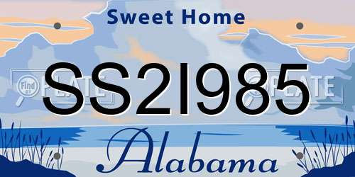 SS2I985 Alabama License Plate