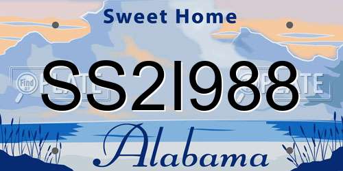 SS2I988 Alabama License Plate