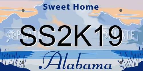 SS2K19 Alabama License Plate