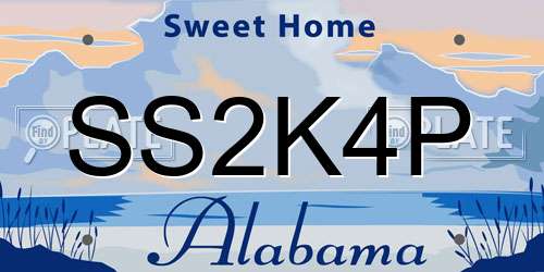 SS2K4P Alabama License Plate