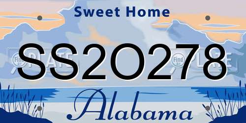 SS2O278 Alabama License Plate