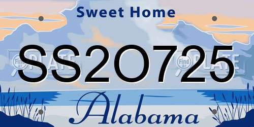 SS2O725 Alabama License Plate