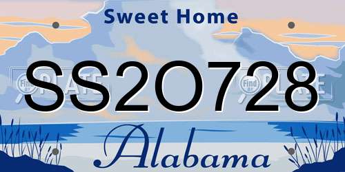 SS2O728 Alabama License Plate