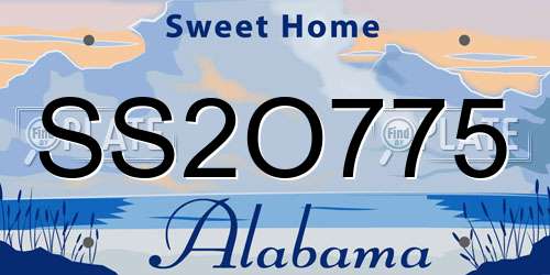 SS2O775 Alabama License Plate