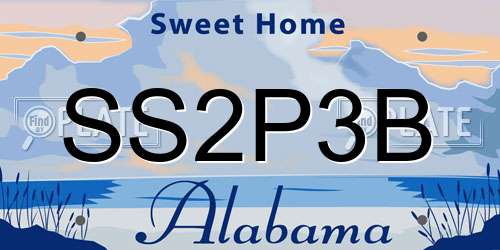 SS2P3B Alabama License Plate