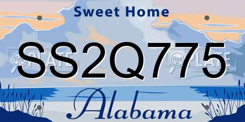SS2Q775 Alabama License Plate