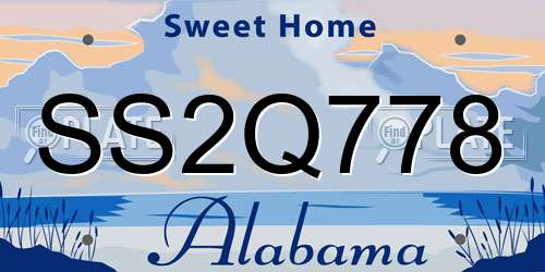 SS2Q778 Alabama License Plate