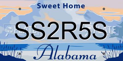 SS2R5S Alabama License Plate