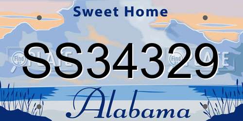 SS34329 Alabama License Plate
