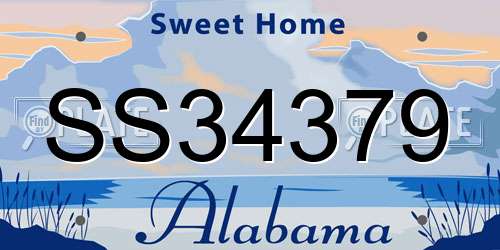 SS34379 Alabama License Plate