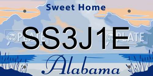 SS3J1E Alabama License Plate