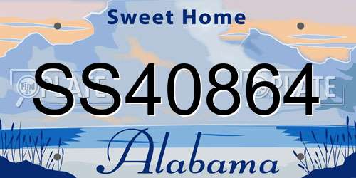 SS40864 Alabama License Plate