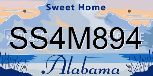 SS4M894 Alabama License Plate