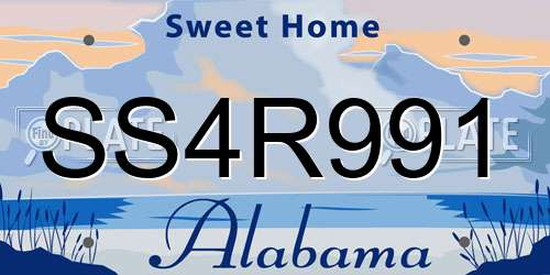 SS4R991 Alabama License Plate