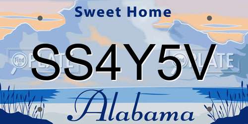 SS4Y5V Alabama License Plate