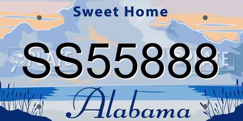 SS55888 Alabama License Plate