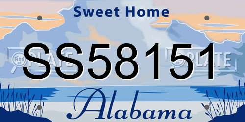 SS58151 Alabama License Plate
