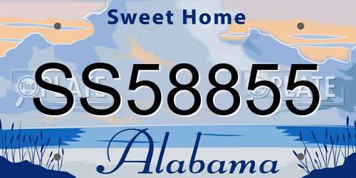 SS58855 Alabama License Plate