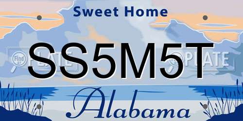 SS5M5T Alabama License Plate