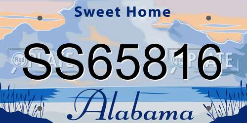 SS65816 Alabama License Plate