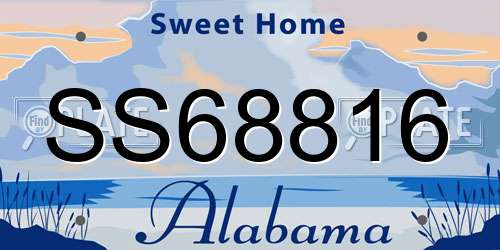 SS68816 Alabama License Plate