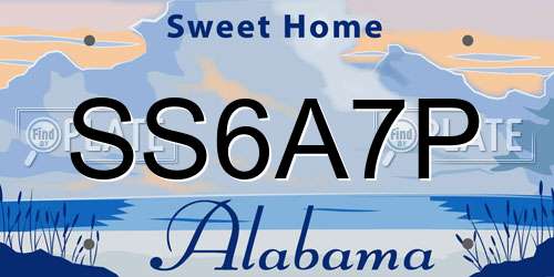 SS6A7P Alabama License Plate