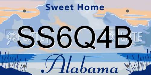 SS6Q4B Alabama License Plate