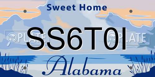 SS6T0I Alabama License Plate