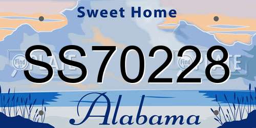 SS70228 Alabama License Plate