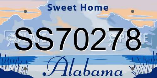 SS70278 Alabama License Plate