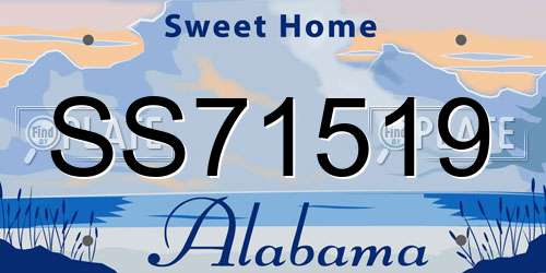 SS71519 Alabama License Plate