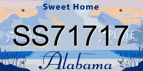 SS71717 Alabama License Plate