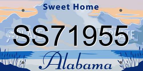 SS71955 Alabama License Plate