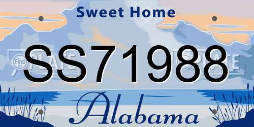 SS71988 Alabama License Plate