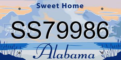 SS79986 Alabama License Plate