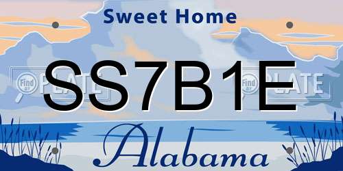 SS7B1E Alabama License Plate