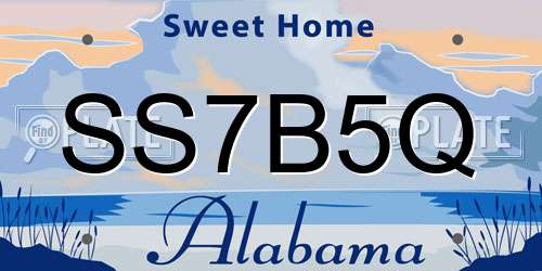 SS7B5Q Alabama License Plate