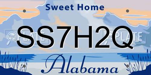 SS7H2Q Alabama License Plate