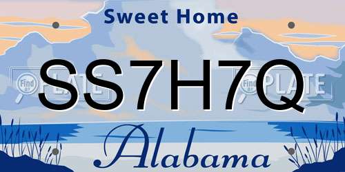 SS7H7Q Alabama License Plate