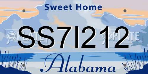 SS7I212 Alabama License Plate