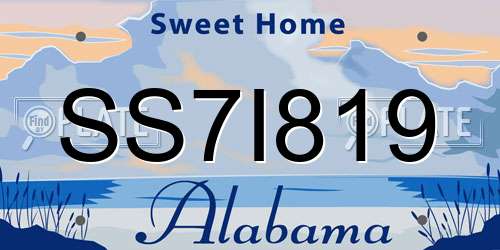SS7I819 Alabama License Plate