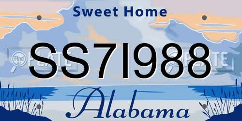 SS7I988 Alabama License Plate