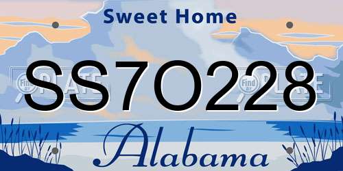 SS7O228 Alabama License Plate