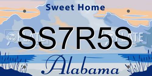 SS7R5S Alabama License Plate