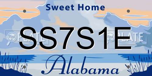 SS7S1E Alabama License Plate