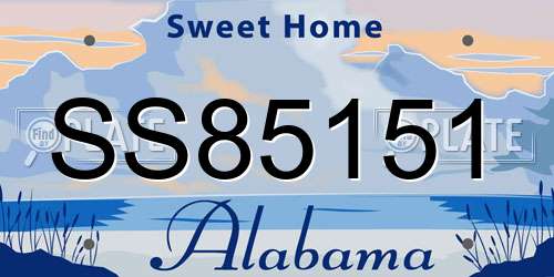 SS85151 Alabama License Plate
