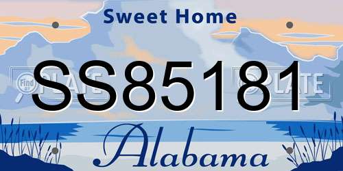 SS85181 Alabama License Plate