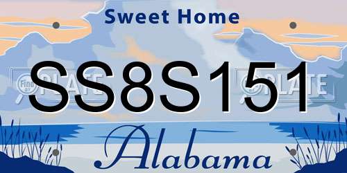 SS8S151 Alabama License Plate